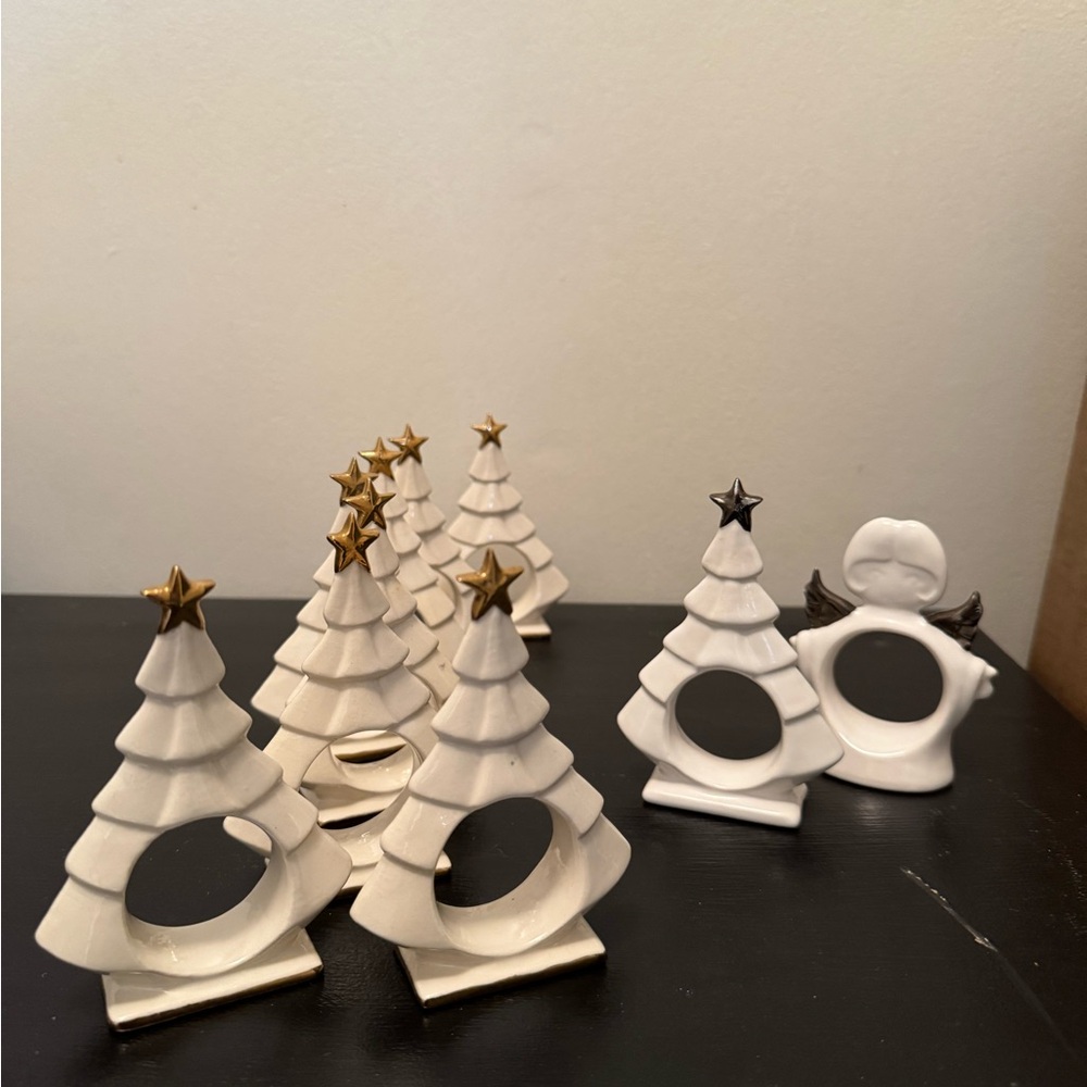 Set of 10 Festive Napkin Rings Set